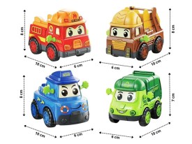 Juego 4 camioncitos con brazos